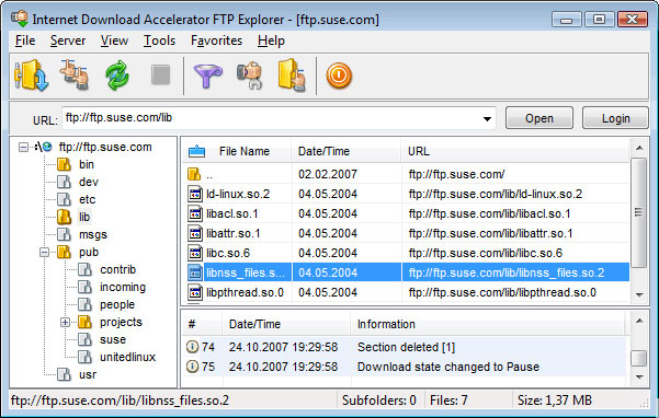 Internet Download Accelerator界面